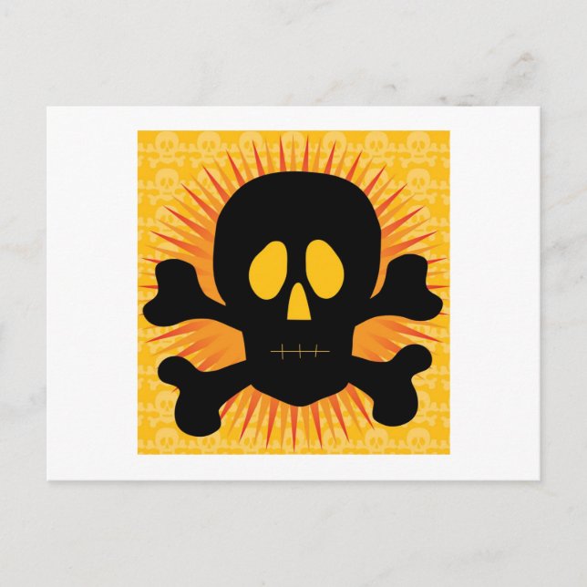 Skull-Crossbones-Silhouette Postkarte (Vorderseite)