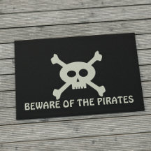 Skull Crossbones Vorsicht vor Piraten Custom Black