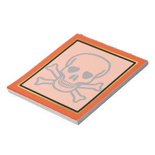 Skull Crossed Bones Halloween Goldboarder Notizblock