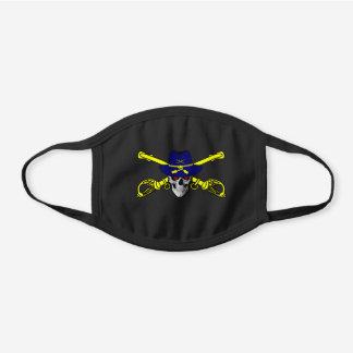 Skull & Crossed Sabers. Schwarze Baumwoll Mund-Nasen-Maske