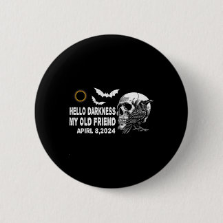 Skull Crow Hallo Dunkelheit Mein alter Freund Sola Button