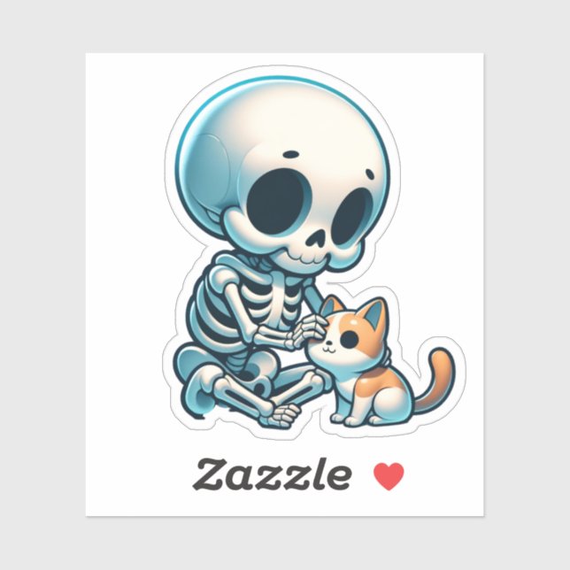 "Skull Cuddler - Goth Cat Lover" Aufkleber (Blatt)