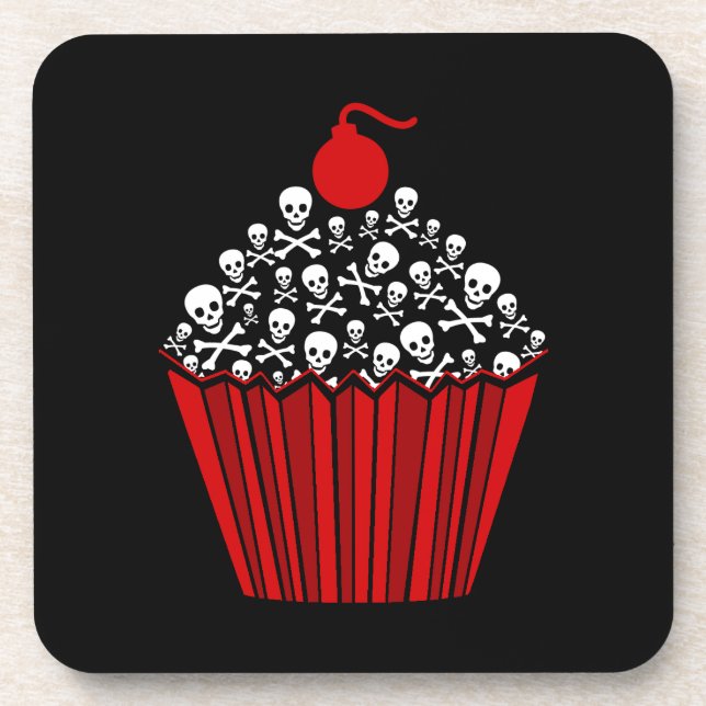 Skull Cupcake Cork Untersetzer Set (Vorderseite)