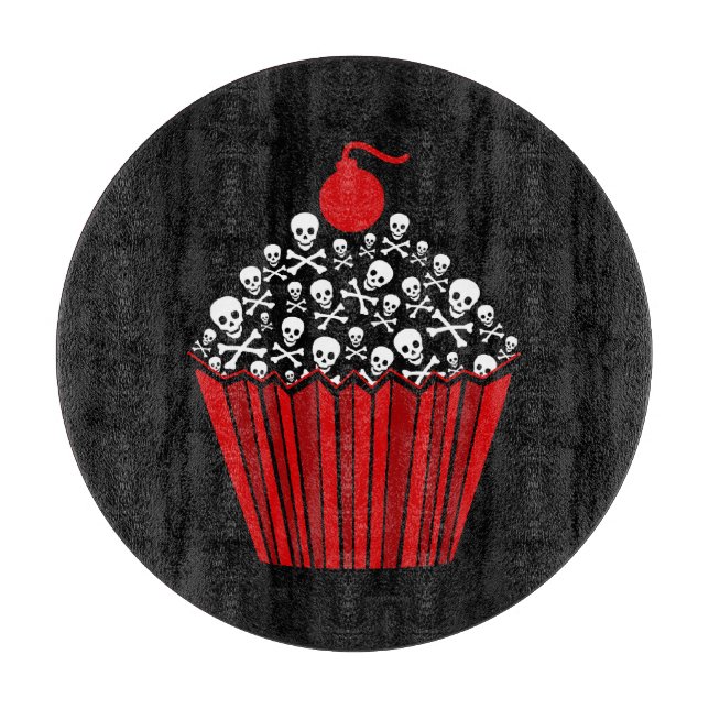 Skull Cupcake Schneidebrett (Vorderseite)
