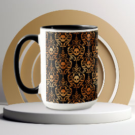 Skull Damask Halloween Tasse