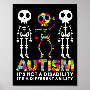 Skull Dance Autismus Bewusstsein Mama Vater Kinder Poster