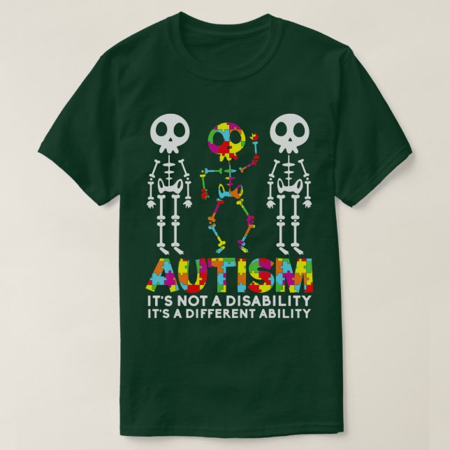 Skull Dance Autismus Bewusstsein Mama Vater Kinder T-Shirt (Design vorne)