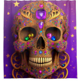 Skull-Design Duschvorhang