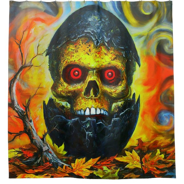 Skull-Design Duschvorhang (Vorderseite)