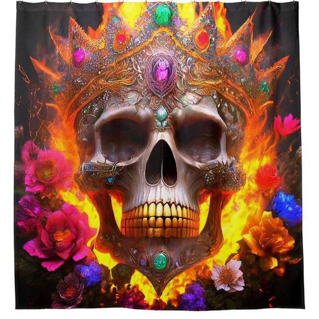 Skull-Design Duschvorhang (Vorderseite)