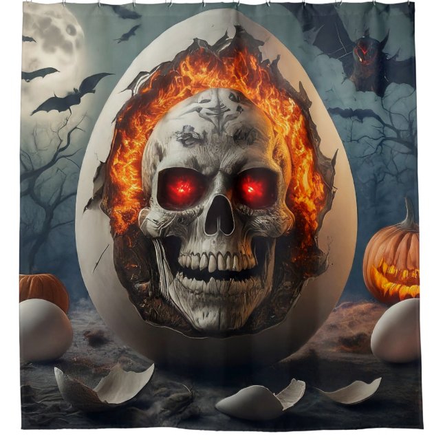 Skull-Design Duschvorhang (Vorderseite)