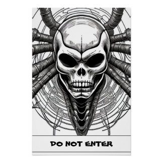 Skull Design Gothic Art Print Personalisiert Poste Poster