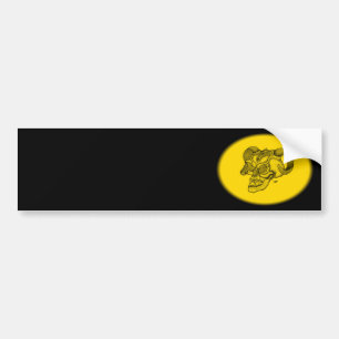 Skull Devil Head Schwarz-Gelb-Design Autoaufkleber