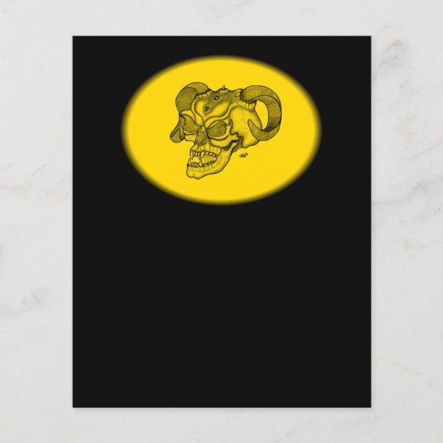Skull Devil Head Schwarz-Gelb-Design Flyer (Vorne)
