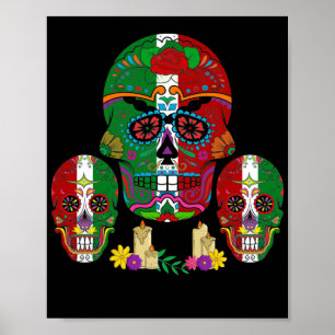 Skull Dia De Los Muertos Day Poster