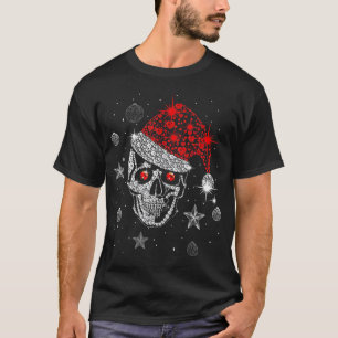 Skull Diamond Santa Hat Ohrts Christmas Pajama Xma T-Shirt
