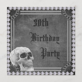 Skull & Diamonds Doppelseite 30. Geburtstag Einladung