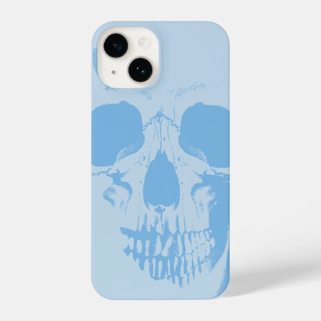 Skull Face Blue iPhone 14 Hülle (Rückseite)