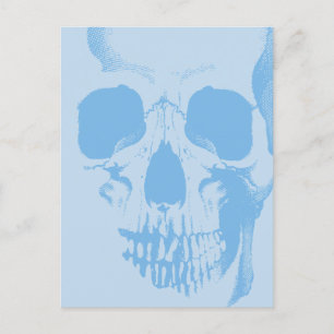 Skull Face Blue Postkarte