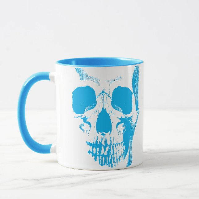 Skull Face Blue Tasse (Links)