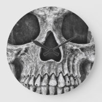 Skull Face Close Up Gothic Black And White Design