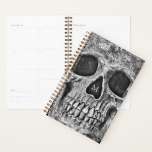 Skull Face Gothic Schwarz-weißer Cooler Macabre Planer