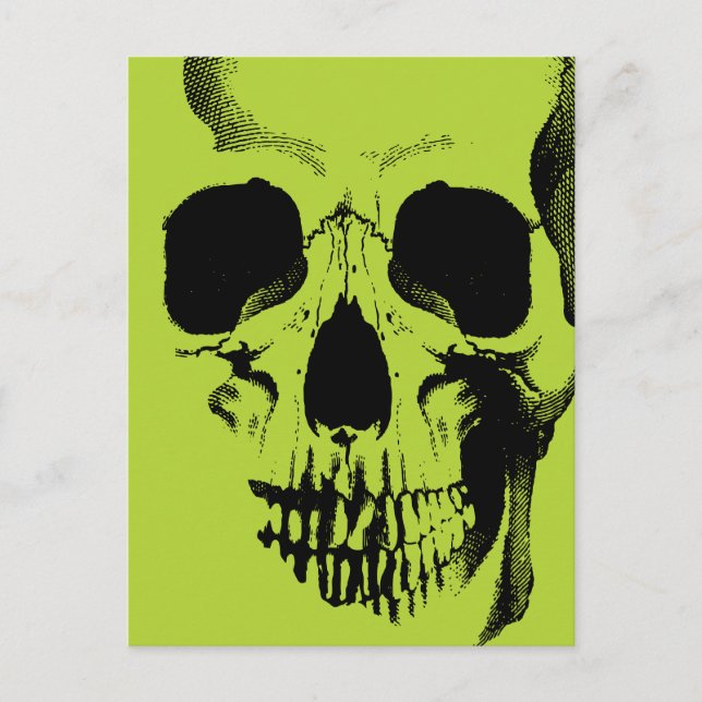 Skull Face Green Postkarte (Vorderseite)