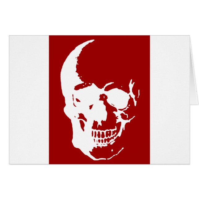 Skull - Fantasy Art aus dem Roten und Weißen Metal (Vorderseite (Horizontal))