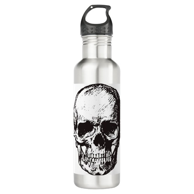 Skull Fantasy Art Rock Punk Heavy Metal Edelstahlflasche (Vorderseite)