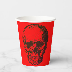 Skull Fantasy Pop Art Rock Punk Heavy Metal Rot Pappbecher