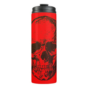 Skull Fantasy Pop Art Rock Punk Heavy Metal Rot Thermosbecher
