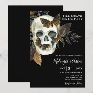 Skull Ferns bis zum Tod tun uns Teil Hochzeit Einladung