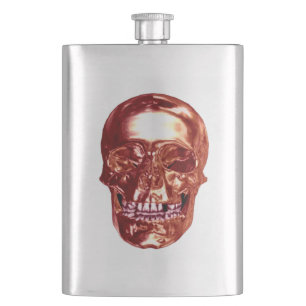 Skull-Flask Red Chrome Flachmann