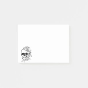 Skull Floral Art Post-it Klebezettel