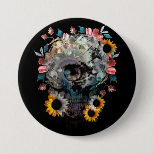 SKULL FLORAL BLUME BUTTON