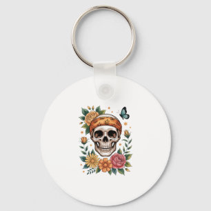 Skull Floral Halloween Spooky Schlüsselanhänger