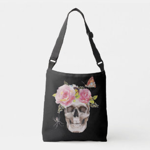 Skull Flowers Butterfly Spider Halloween Gift Tragetaschen Mit Langen Trägern