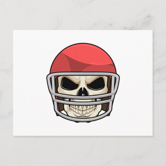 Skull Football Helm Postkarte (Vorderseite)