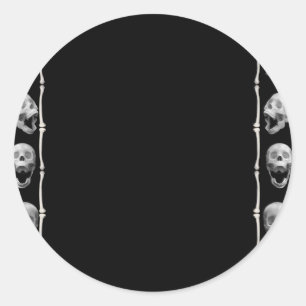 Skull Frame Halloween Runder Aufkleber