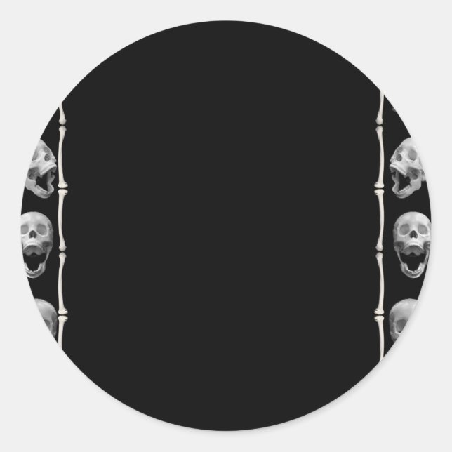 Skull Frame Halloween Runder Aufkleber (Vorderseite)