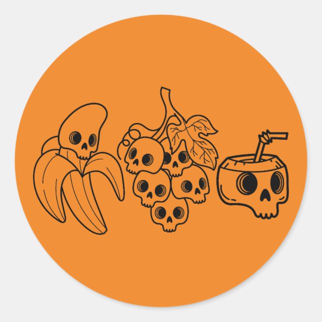 Skull Fruchtsaftstickerdesign Runder Aufkleber (Vorderseite)