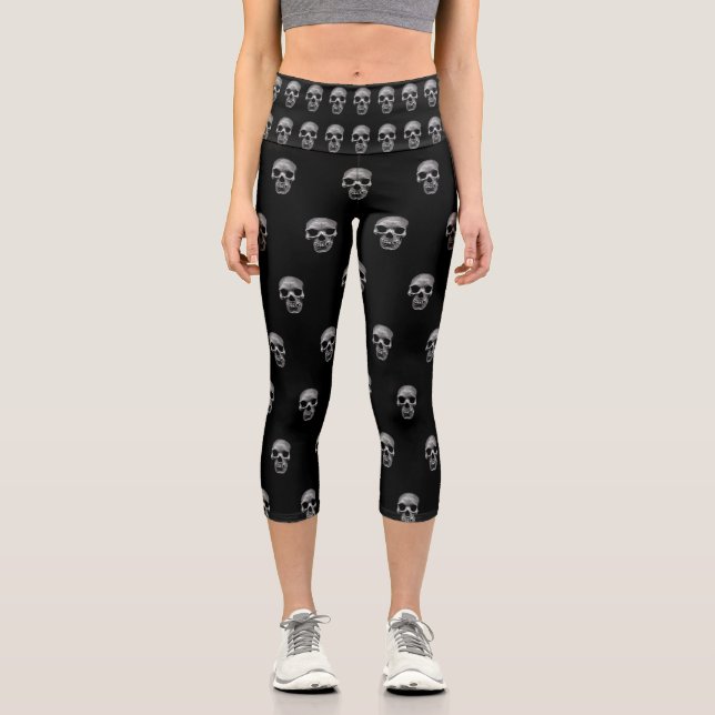 Skull - Funny Capri Leggings (Vorderseite)