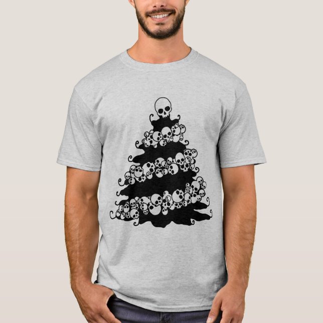 Skull Garland Weihnachtsbaum T-Shirt (Vorderseite)