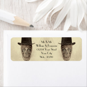 Skull Gay Mr. and Mr. Vintag Retro Sepia Wedding