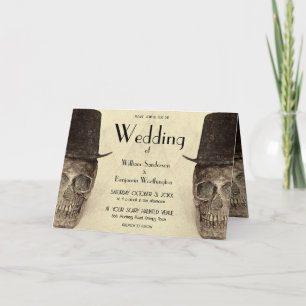 Skull Gay Mr. and Mr. Vintag Sepia Retro Wedding Einladung