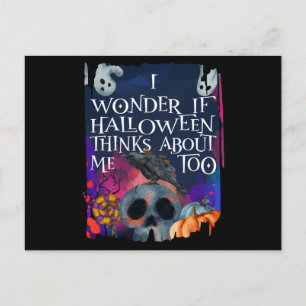 Skull Ghost Halloween denkt auch über mich Postkarte