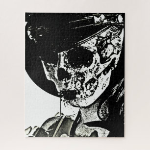 Skull Girl - Schwarz und Weiß