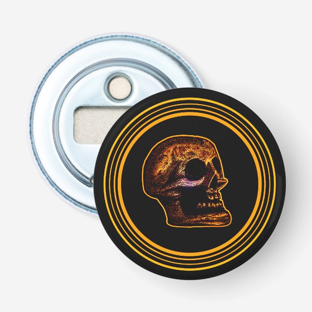 Skull Gold Bronze Flaschenöffner (Vorderseite)