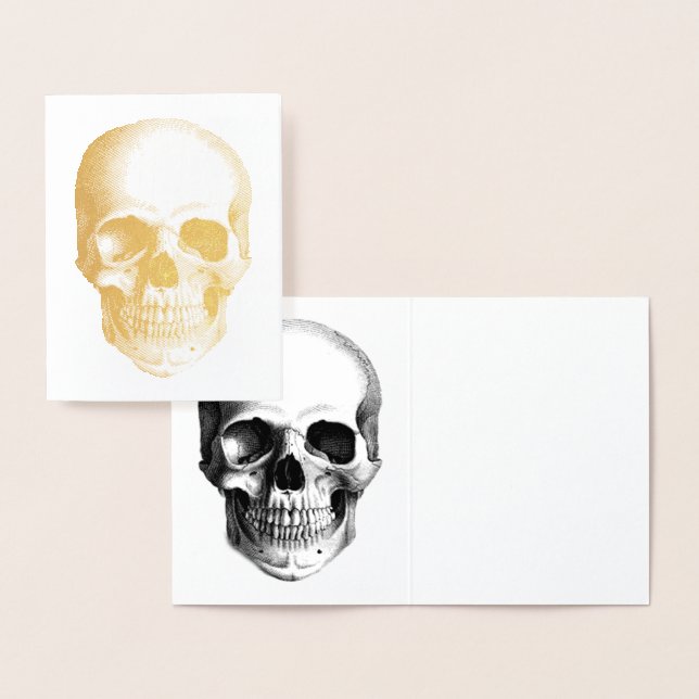 SKULL Gold Foil Note Card Folienkarte (Anzeige)