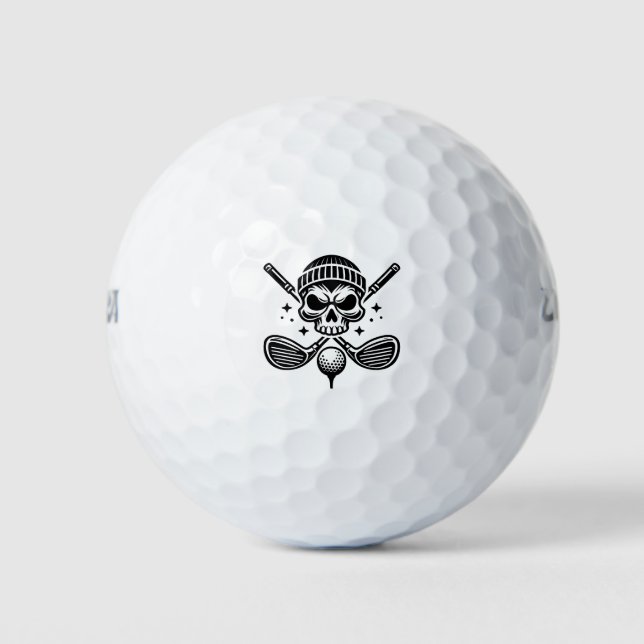 Skull Golf, Golfspielen T Shirt Golfball (Vorderseite)